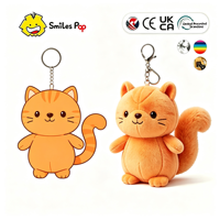 Porte-clés en peluche personnalisé, mini chat de dessin animé, jouet en peluche doux pour enfants, porte-clés pour cadeau, voiture, téléphone, sac