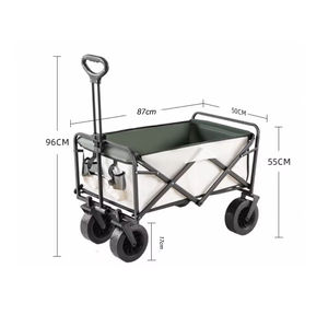 รถเข็นแบบพกพาพับได้รถเข็นรถเข็นสำหรับตั้งแคมป์ชายหาดกลางแจ้งสำหรับตกปลาและช็อปปิ้ง - Product Image 4