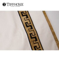TIFFHOME 45*45cm Housses de coussin carrées simples Blanc Or, Taies d'oreiller modernes et portables, Housse de coussin de jardin et d'extérieur