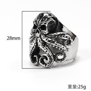 Joyería caliente transfronteriza Europa y los Estados Unidos hacen el anillo de los hombres de pulpo viejo personalidad fabricación de acero de titanio domenical - Product Image 2