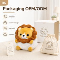 Peluche Lion Rond Adorable, Jouet en Peluche Personnalisé, Figurine Douce avec Logo sur l'Emballage, Cadeau, Faible MOQ, Service OEM ODM, Fournisseur Direct