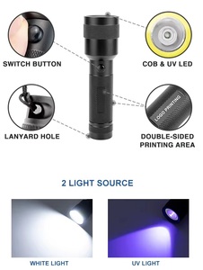 Nhà sản xuất tùy chỉnh Hợp kim nhôm Led 395nm Blacklight <span class=keywords><strong>UV</strong></span> đèn pin cho cắm trại - Product Image 5