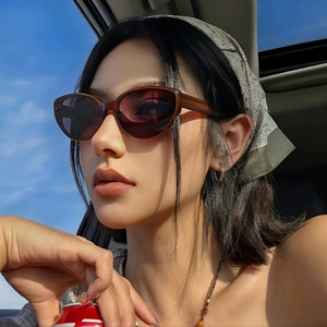 Gafas de sol retro estilo ojo de gato para mujer, montura completa, protección UV400, estilo de viaje, gafas de sol de moda para adultos - Product Image 1
