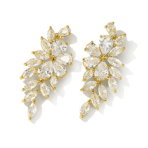 RAKOL EP2415 Boucles d'oreilles de luxe en zircon cubique 2025 plaqué or Bijoux Druzy - Product Image 3