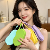 Étui à lunettes en silicone, modèle n° 2 sacs de rangement portables pour lunettes de soleil, organisateur de lunettes, anti-poussière, style fermeture éclair, à main