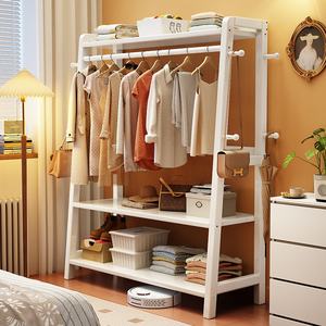 Porte-manteau moderne en bois massif stockage multicouche sur pied pour chambre simple conception de chambre à coucher porte-manteau pour la maison - Product Image 4