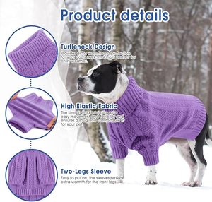 Suéter de Punto Grueso y Cálido para Invierno, Color Sólido Personalizado, para Cachorros, Ropa para Mascotas, para Perros Machos y Hembras - Product Image 4