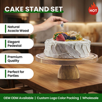 Plateau de service à gâteaux en gros – Présentoir à gâteaux en bois haut de gamme avec base sur pied pour la présentation de desserts et la table à manger