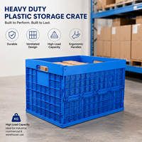 HUADING 800*580*500 mm Caisse en plastique pliable écologique en PP, bac de rangement empilable pour entrepôt et chaîne d'approvisionnement