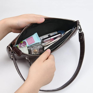 Women's Vintage Retro Mini Crossbody Shoulder <strong>Bag</strong> Crocodile Pattern Soft PU Leather Nylon Lining Chain Strap Buckle Closure - Product Image 5