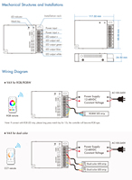 Contrôleur LED RF V4-X RGBW/RGB/CCT/Dim 4 canaux à tension constante pour bande lumineuse, variateurs RF2.4G 12-48VDC, écologique