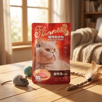 Nouvelles Bouchées Liquides pour Chats en Gros, Marque Privée, Sans Conservateurs, Viande Fraîche, Mousse Juteuse, Non-OGM, Haute Teneur en Viande