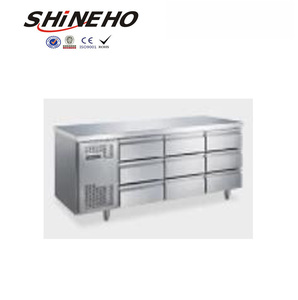 SHINEHO PROMO EXCEPTIONNELLE Réfrigérateur de travail en acier inoxydable de style américain <span class=keywords><strong>avec</strong></span> tiroirs - Product Image 4
