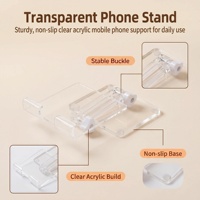 Support de téléphone carré en acrylique transparent personnalisé à faible MOQ, réglable, résistant aux chutes et durable, pour diffusion en direct