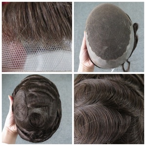 High Quality Lace and Poly Bella Design 100% Human Wig Man Toupee <strong>Hair</strong> Replacement <strong>Mens</strong> <strong>Hair</strong> <strong>Piece</strong> Toupee - Product Image 2