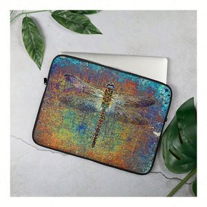 Vente en gros de housses d'ordinateur portables en néoprène sur le thème des libellules, personnalisées, 13, 14, 15 pouces, housses d'ordinateur portables multicolores - Product Image 1