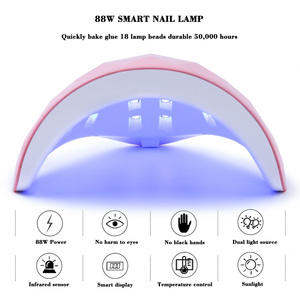 88W Professionelle UV-LED-Nagellampe mit Blitztrocknung & Schnellhärtung für 6 Farben Gel-Lack Rosa & Weiß Trockner & Kunstwerkzeuge Modell <span class=keywords><strong>B82</strong></span> - Product Image 4