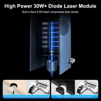 LASER TREE 30W DIY Outil Feuille Bois Diode Laser Gravure Module CNC Métal Lazer Tête de Coupe pour Pierre Caoutchouc Acrylique Cuir
