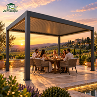 Pergola bioclimatique motorisée en aluminium à lames orientables, imperméable, coupe-vent, avec toit pliant pour jardin, bord de piscine, terrasse extérieure