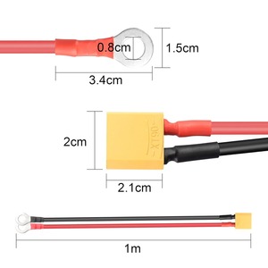 Câble XT90 femelle vers borne O-Ring, faisceau de câbles en silicone haute température 10AWG pour batterie Lipo RC et système d'énergie solaire - Product Image 3