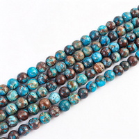 Perles de pierres naturelles mélangées de 4 mm à 12 mm, Larimar bleu, Jaspe Kambaba, Jaspe rond, entretoises pour la fabrication de bijoux DIY