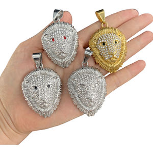 Guangzhou Big Zircon Discover Weekly Hip Hop chapado en <span class=keywords><strong>oro</strong></span> leopardo moda fina Moissanite joyería colgantes encantos - Product Image 4