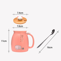 Tasses Saint-Valentin en gros – Mignonnes tasses à café en céramique personnalisées avec motif de chat de dessin animé pour couple, tasses à lait et thé avec soucoupe pour le petit-déjeuner