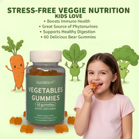60 gommes de légumes, complément alimentaire avec vitamines C, A, B, E pour la santé immunitaire et le soutien digestif