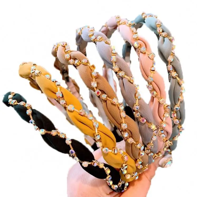 Vendita calda nuove ragazze cerchietto fatto a mano Hairband di cristallo di lusso perla testa di indossare cerchietto per capelli accessori per ragazze donne signora