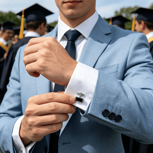 Boutons de manchette de luxe en acier inoxydable de haute qualité pour hommes – Idées cadeaux pour fiançailles, mariage et fêtes - Product Image 3