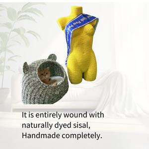 Pink <span class=keywords><strong>Paw</strong></span> Eco Sisal dibungkus Menara kucing buatan tangan seni terinspirasi kucing furnitur - Product Image 4