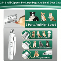 Coupe-ongles et ponceuse électrique 2-en-1 pour animaux de compagnie avec double éclairage LED, tondeuse silencieuse pour ongles de chien, kit de toilettage rechargeable USB-C