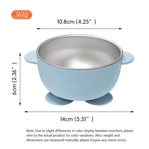 Bol à salade portable en silicone avec poignée, cœur en acier inoxydable, sans BPA, design incassable pour enfants, usage domestique, étudiants, bols à riz - Product Image 6