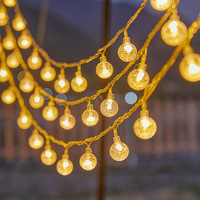 Guirlandes lumineuses LED en plastique pour décoration intérieure et camping, motifs étoiles et boules de cristal, tendance, pour marché nocturne, IP65