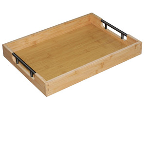 Bandeja rectangular de bambú con asa para uso en el hogar, té, hotel y restaurante. - Product Image 1