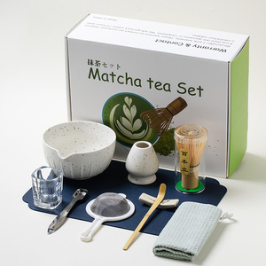 BAMBUS özelleştirilmiş Matcha seti kutusu japon Matcha çay seti 10 adet çırpma kase kepçe ile - Product Image 3
