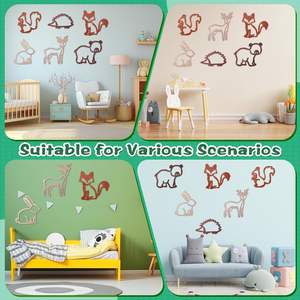 Woodland Safari pépinière décoration murale <span class=keywords><strong>Jungle</strong></span> thème renard lapin hérisson écureuil ours en bois Animal mur Art bois artisanat mur signes - Product Image 3