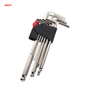 Jeu de clés <span class=keywords><strong>Allen</strong></span> en acier CRV, métriques, 9 pièces, clés hexagonales avec embout sphérique, nickelées, couple élevé, jeu de douilles <span class=keywords><strong>Allen</strong></span> pour usage industriel OEM - Product Image 2