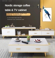 Bon prix, design moderne et populaire, options de couleur, table basse en bois noir et or pour le salon
