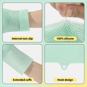 Gant de massage pour animaux de compagnie Roki 2-en-1 en silicone, gant de toilettage pour chiens, écologique, biodégradable, taille petite/moyenne, nettoyage des poils - Product Image 3