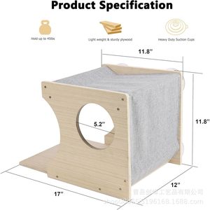 Cross-border Nordic style solid wood <b>window</b> sill <b>cat</b> <b>bed</b> with suction cup double-layer <b>cat</b> climbing frame pet furniture all - Product Image 5