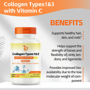 Comprimés de collagène hydrolysé de type 1 et 3 avec vitamine C pour soutenir la santé des cheveux, de la peau, des ongles, des os et des articulations (OEM ODM) - Product Image 3