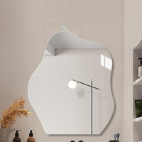 Bonne vente moderne forme irrégulière tenture murale décor personnalisé mur adhésif miroir