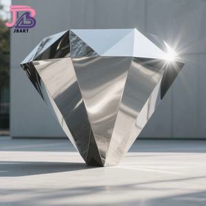 Espejo grande Diamante Característica Boda Acero inoxidable Diamante Estatua Arte Escultura al aire libre Diamante - Product Image 4