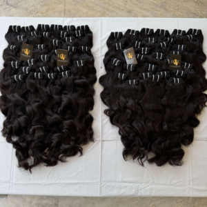 Paquets de cheveux doublement étirés non traités Vendeur en gros de paquets de cheveux humains indiens blonds, tissage de cheveux bruts à cuticule alignée - Product Image 1