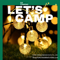 Guirlande lumineuse solaire LED en plastique en gros, boules à bulles, télécommande bouton, lumière chaude, pour extérieur, camping, décorative, batterie/USB