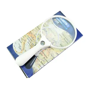 काले सफेद बड़े एलईडी 2X आवर्धक कांच हाथ में 4X - Product Image 1