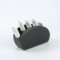 LG8175 Organisateur de bureau de luxe en cuir PU avec télécommande pour climatiseur Boîte à 5 compartiments Techniques faites à la main