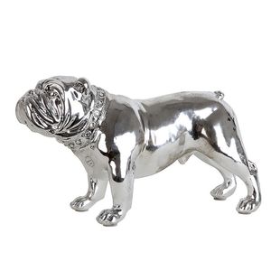 Statues de <span class=keywords><strong>chien</strong></span> en résine de berger <span class=keywords><strong>allemand</strong></span> <span class=keywords><strong>bouledogue</strong></span> grandeur nature argent galvanisé fabriqué à la main étanche résistant à la corrosion - Product Image 2