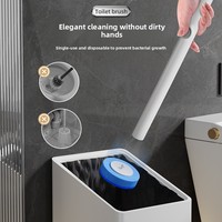 Édition 2026 – Tête de brosse WC jetable murale sans perçage, outil de nettoyage de toilettes pour la maison et l'hôtel